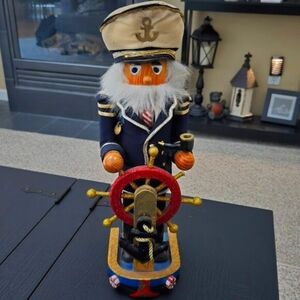 Rare Bombay Company SS YuleTide Nautical Captain Nutcracker - 16 inches tall!